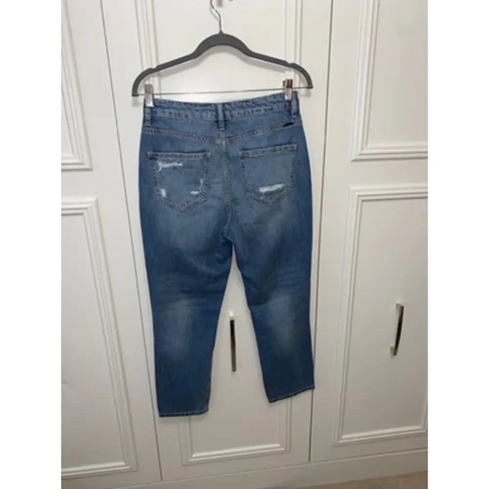 KanCan‎ Women's High Rise Distressed Straight Leg Jeans Size 3/25 Blue